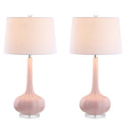 Lampada da tavolo a LED a forma di goccia in vetro Diamante 28.5, rosa (set da 2) di JONATHAN Y