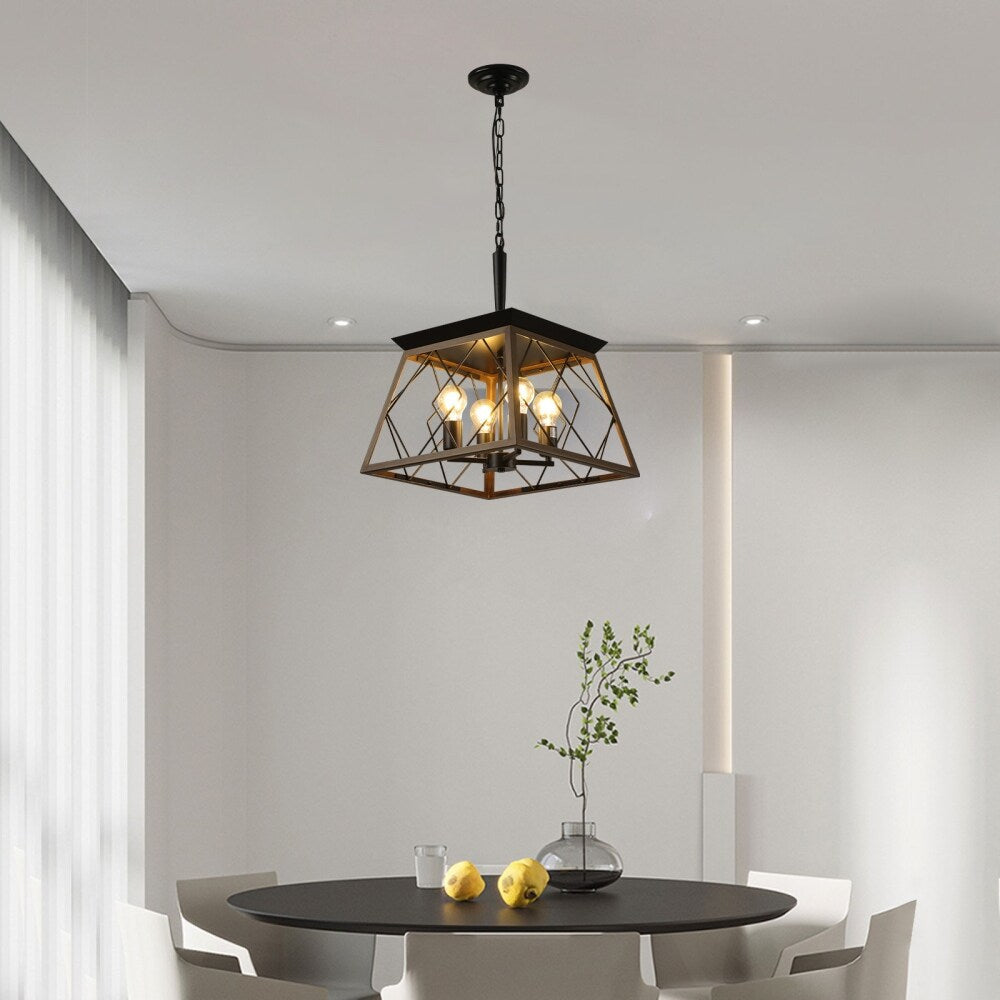 Lampadari da fattoria dimmerabili a 4 luci per sala da pranzo senza lampadina