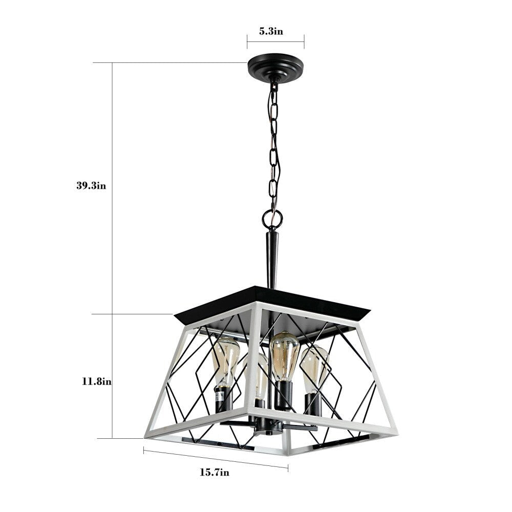 Lampadari da fattoria dimmerabili a 4 luci per sala da pranzo senza lampadina