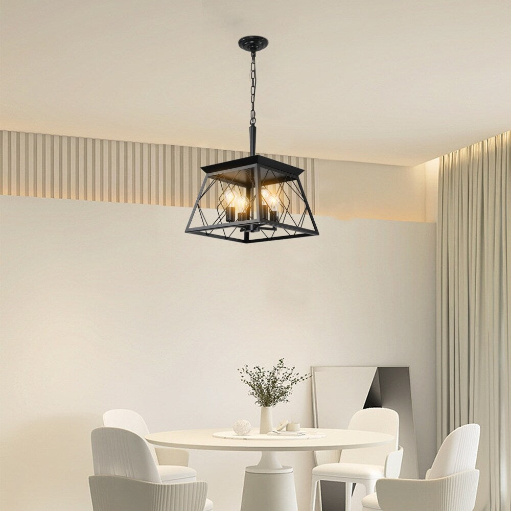 Lampadari da fattoria dimmerabili a 4 luci per sala da pranzo senza lampadina