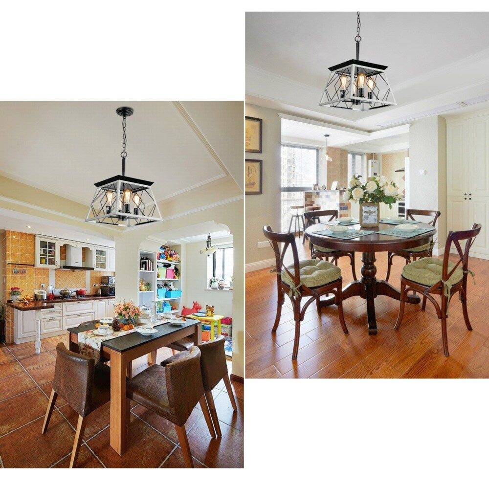 Lampadari da fattoria dimmerabili a 4 luci per sala da pranzo senza lampadina