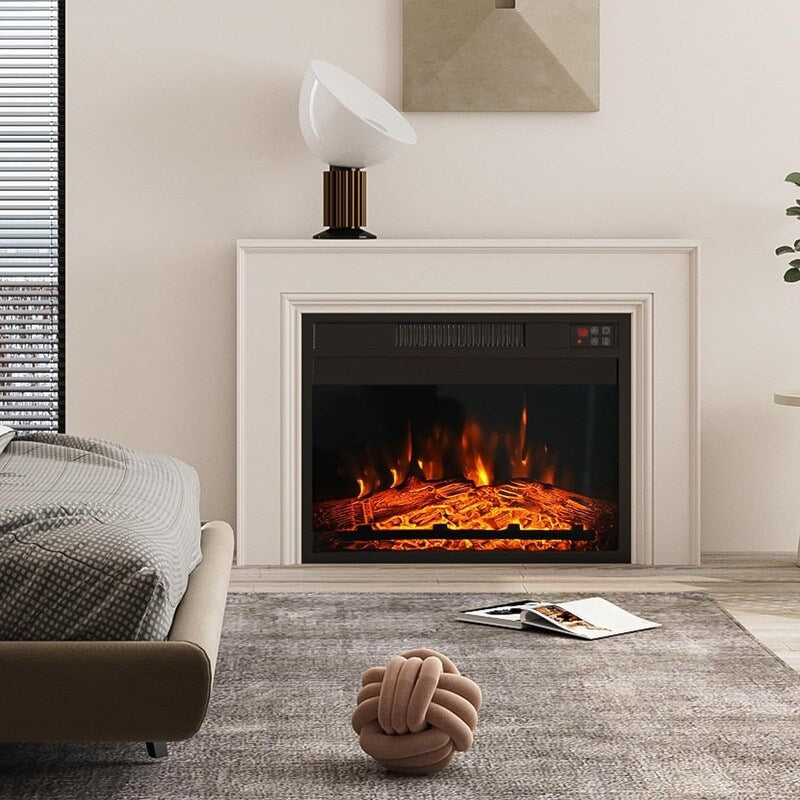 Inserto per camino elettrico con riscaldamento regolabile, luminosità, timer e protezione da surriscaldamento, 1400 W, certificato CSA