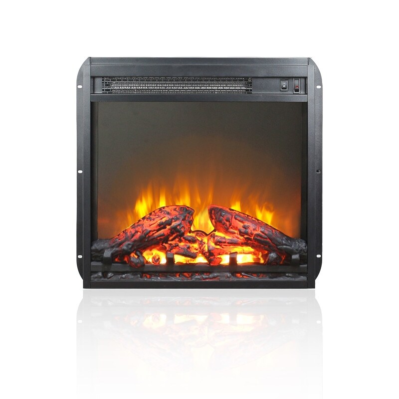 Inserto per camino elettrico con riscaldamento regolabile, luminosità, timer e protezione da surriscaldamento, 1400 W, certificato CSA