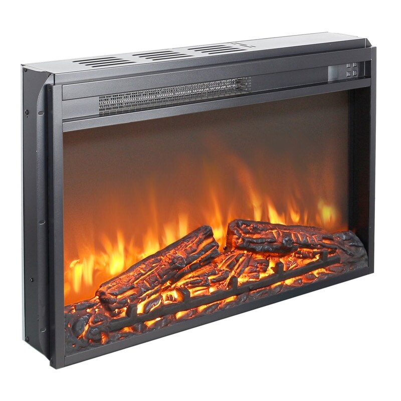 Inserto per camino elettrico con riscaldamento regolabile, luminosità, timer e protezione da surriscaldamento, 1400 W, certificato CSA