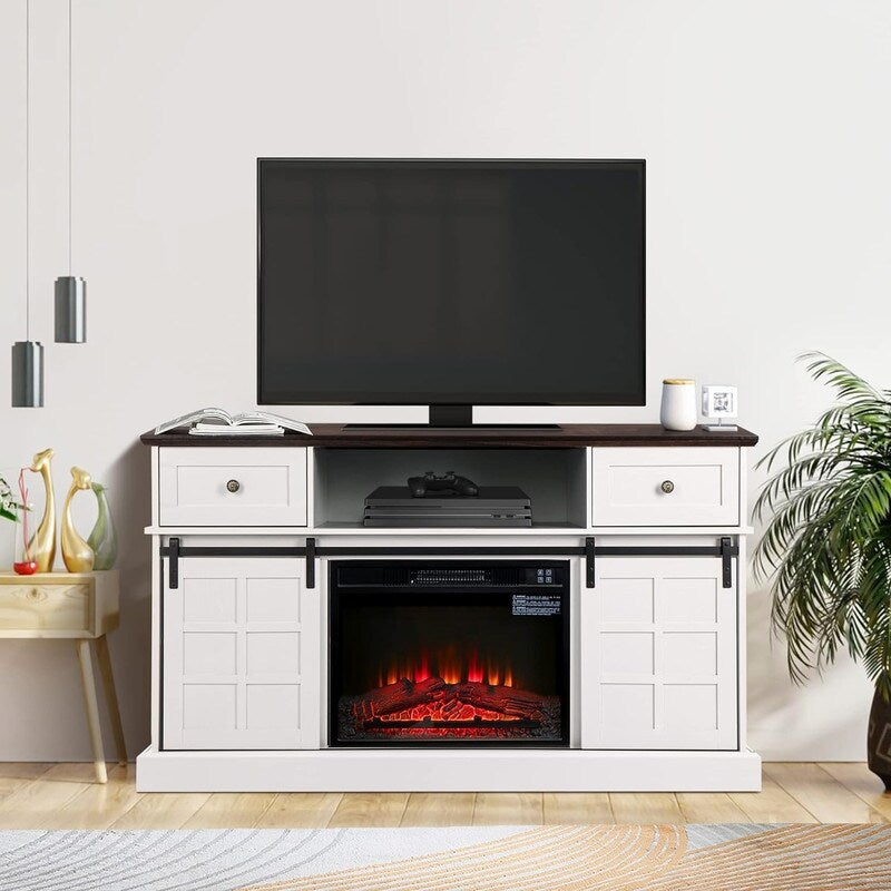 Inserto per camino elettrico con riscaldamento regolabile, luminosità, timer e protezione da surriscaldamento, 1400 W, certificato CSA