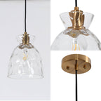 Lampada a sospensione Elisie Mid-Century Modern a 1 luce, cupola in vetro martellato, illuminazione per isola cucina, sala da pranzo