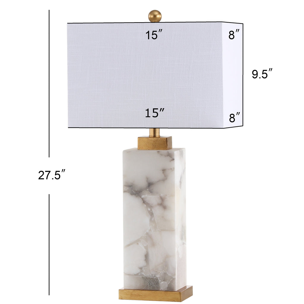 Lampada da tavolo a LED Eloise 27.5 Alabaster, bianco/foglia oro di JONATHAN Y
