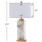 Lampada da tavolo a LED Eloise 27.5 Alabaster, bianco/foglia oro di JONATHAN Y
