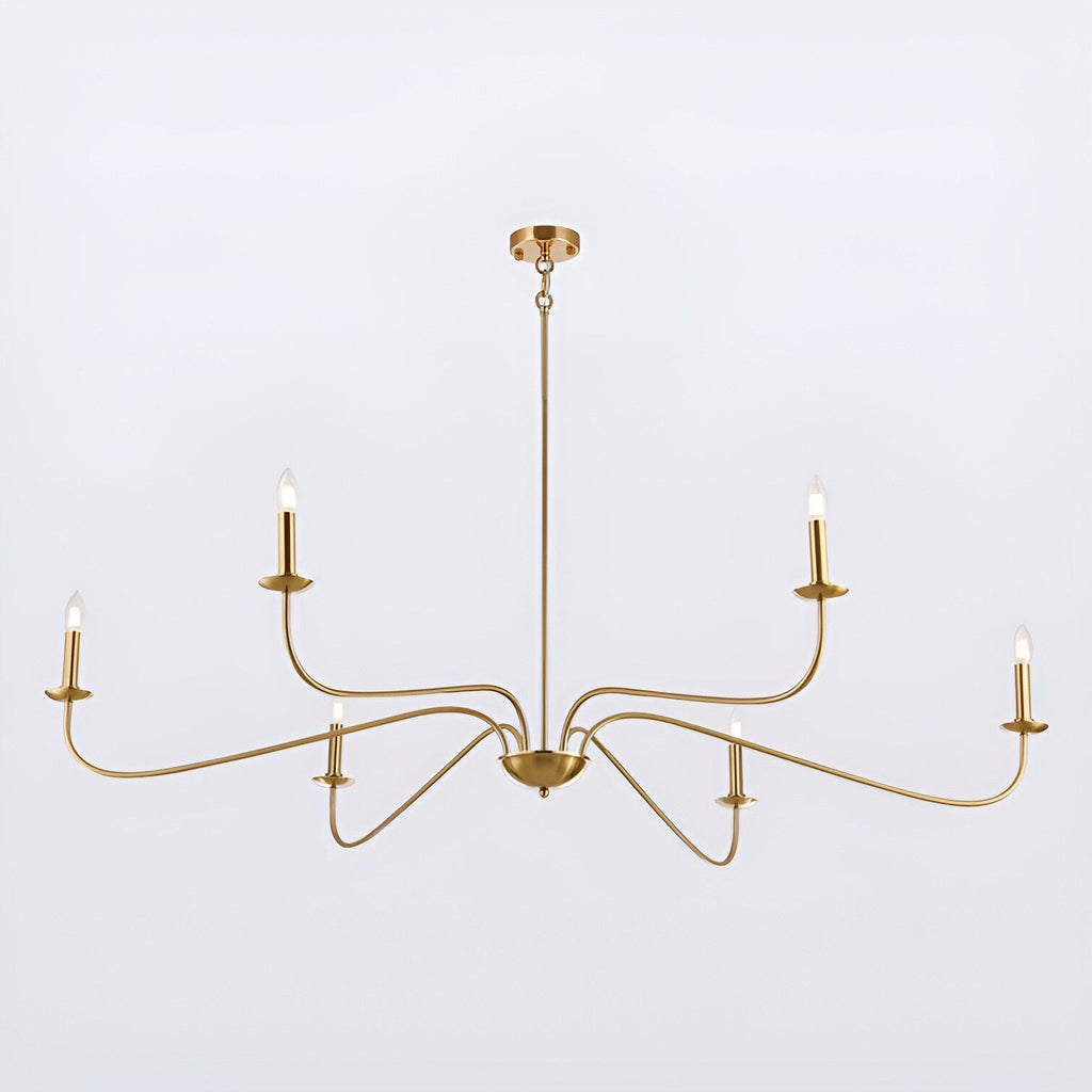 Lampadario minimalista francese classico a 6 luci con illuminazione a candela