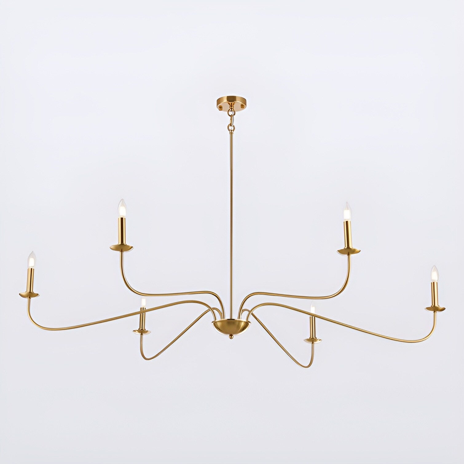 Lampadario minimalista francese classico a 6 luci con illuminazione a candela