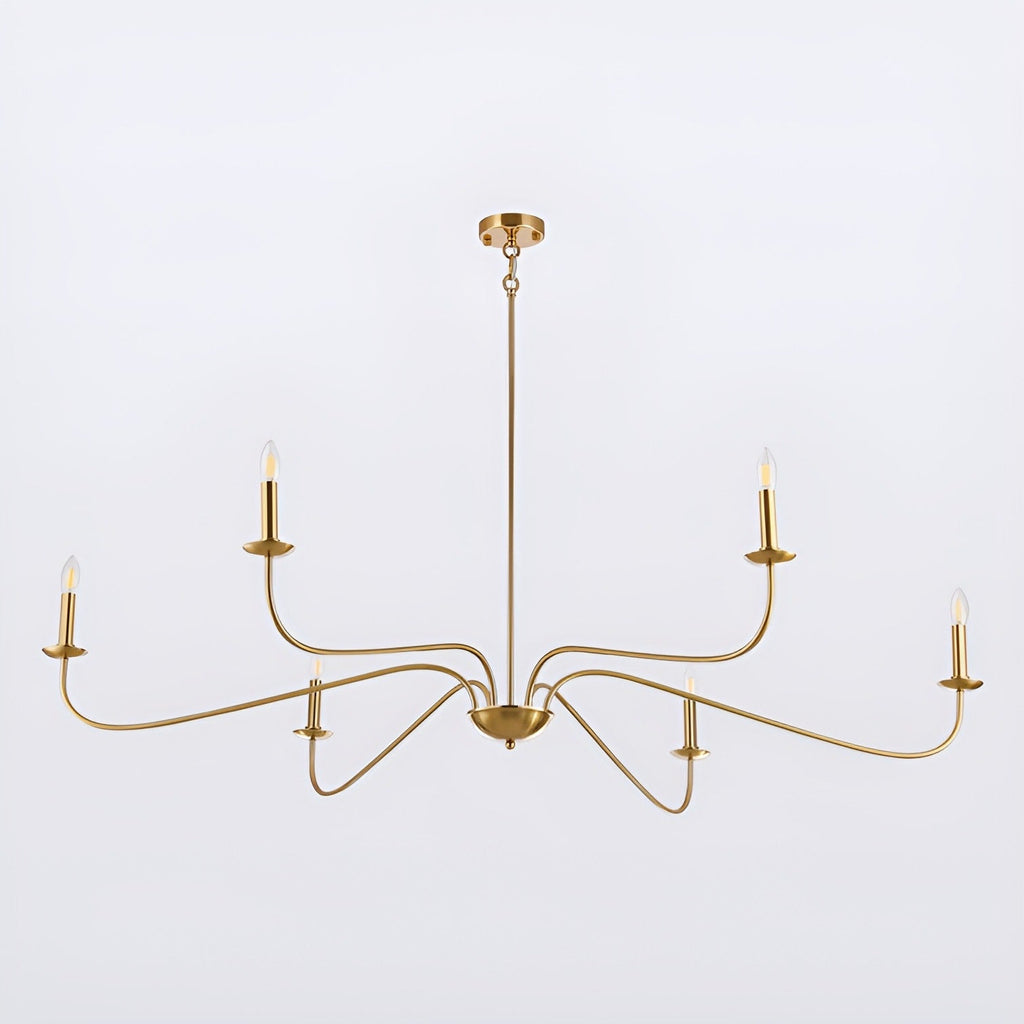 Lampadario minimalista francese classico a 6 luci con illuminazione a candela