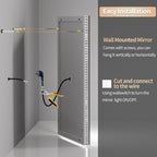 Specchio da bagno extra large con illuminazione a LED, antiappannamento, 3 colori
