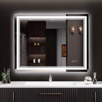 Specchio da bagno extra large con illuminazione a LED, antiappannamento, 3 colori