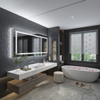 Specchio da bagno extra large con illuminazione a LED, antiappannamento, 3 colori