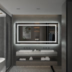 Specchio da bagno extra large con illuminazione a LED, antiappannamento, 3 colori