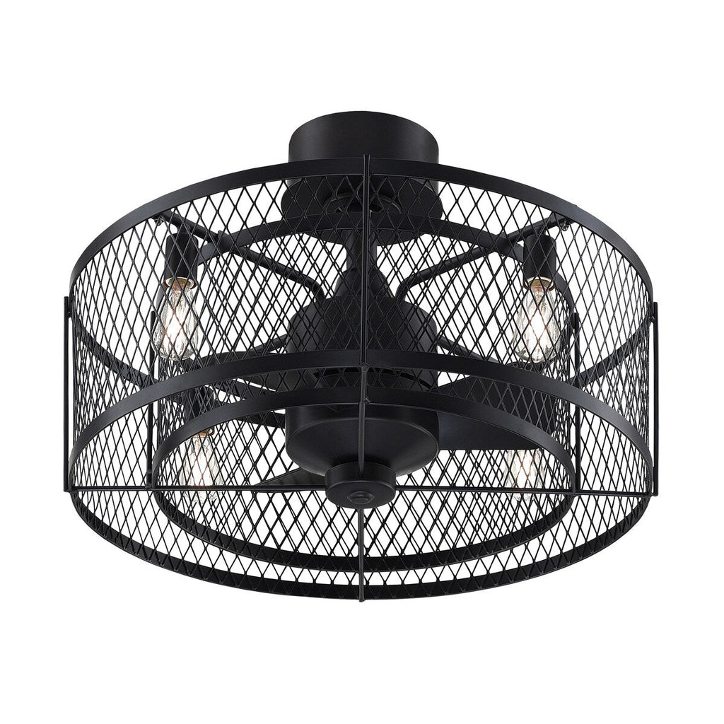 Ventilatore da soffitto a 4 luci in bronzo anticato Vintere della collezione Fanimation Studio