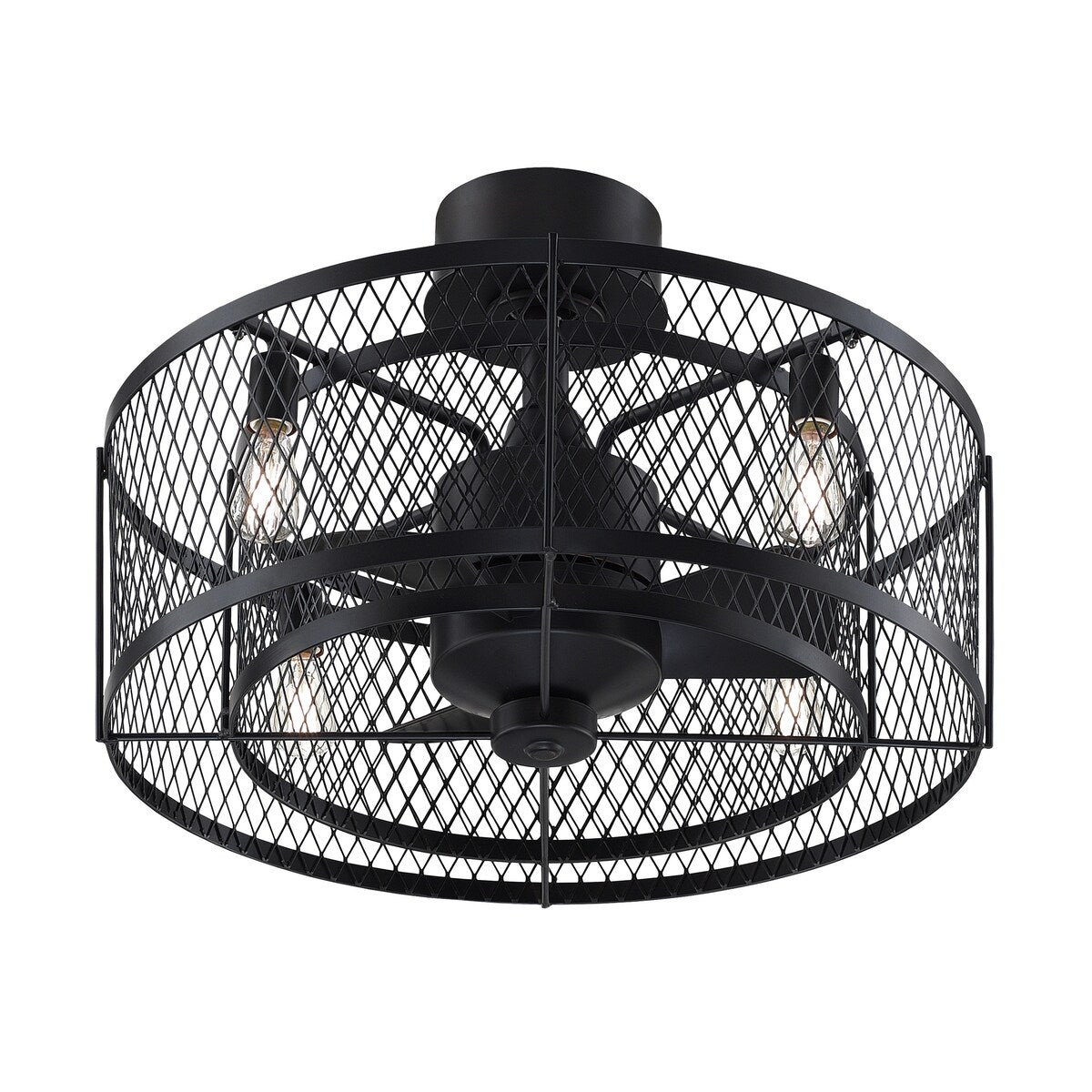 Ventilatore da soffitto a 4 luci in bronzo anticato Vintere della collezione Fanimation Studio
