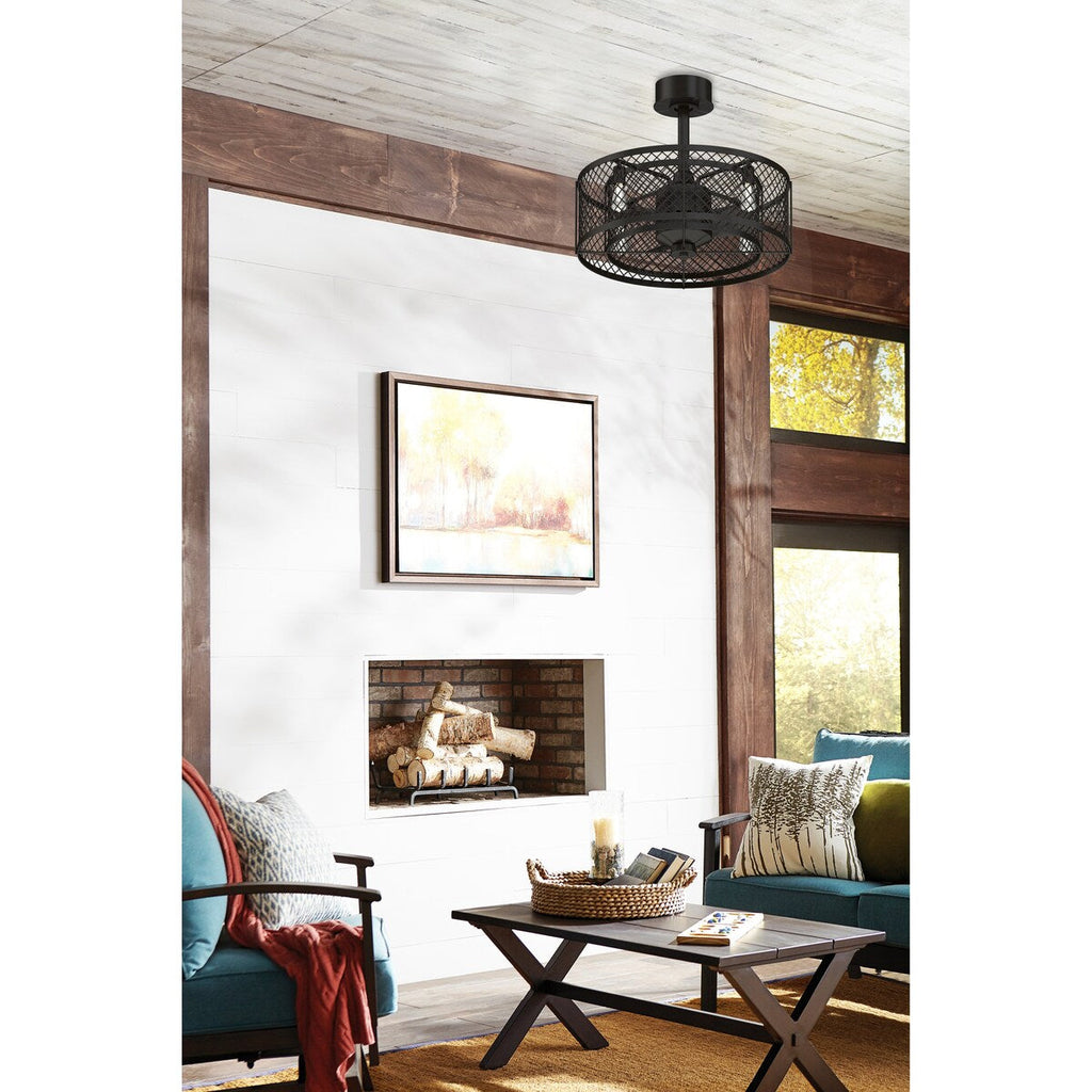 Ventilatore da soffitto a 4 luci in bronzo anticato Vintere della collezione Fanimation Studio