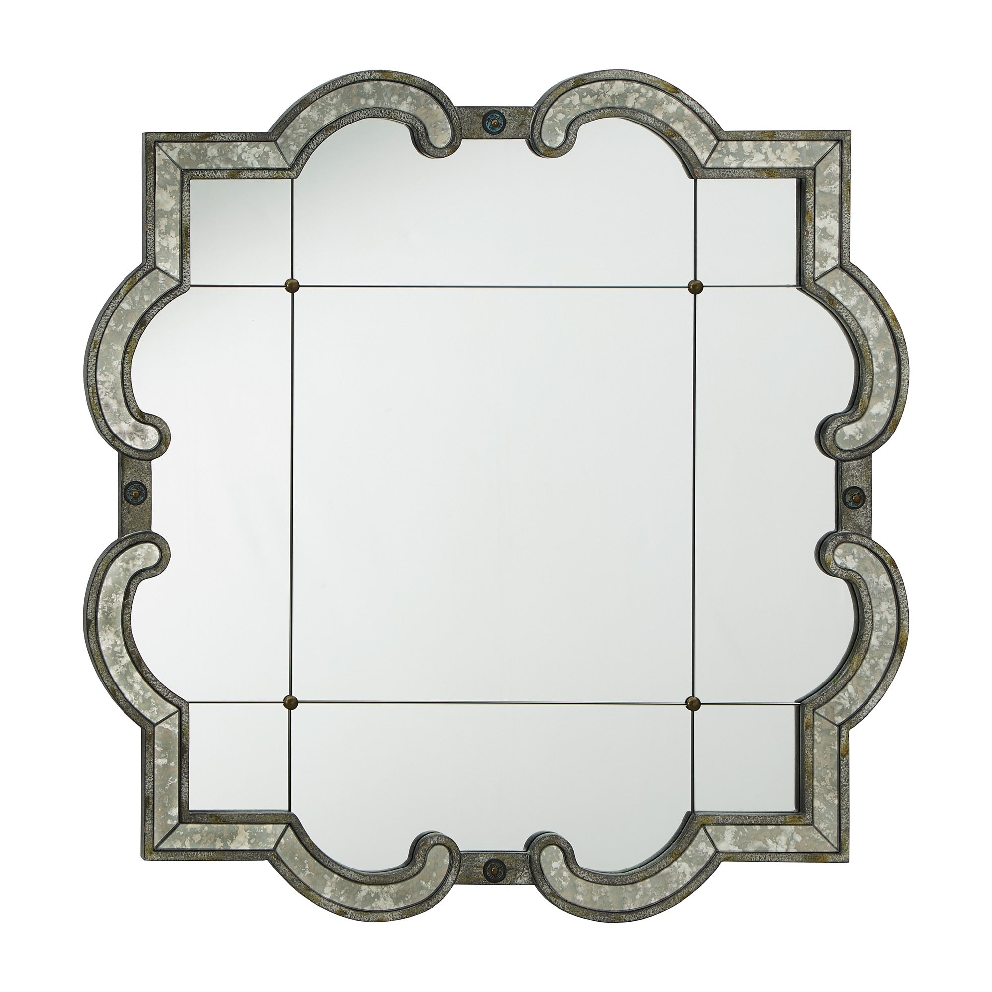 Specchio da parete Fantina con pannelli in argento antico di iNSPIRE Q Classic