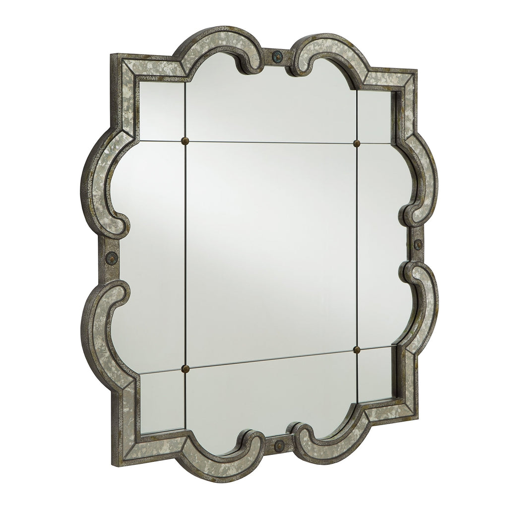 Specchio da parete Fantina con pannelli in argento antico di iNSPIRE Q Classic