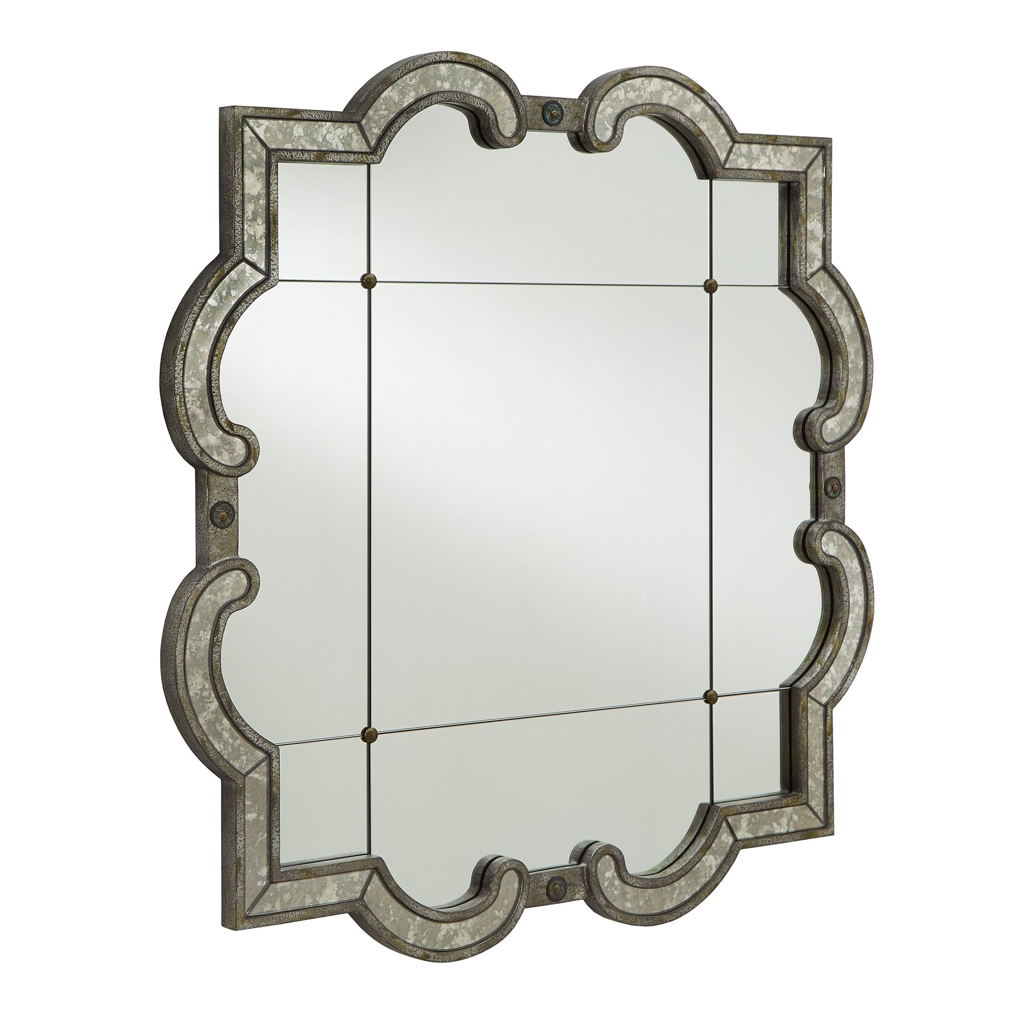 Specchio da parete Fantina con pannelli in argento antico di iNSPIRE Q Classic