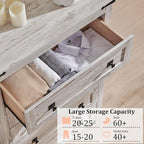 Cassettiera alta in legno da 48 cassetti, stile fattoria, per camera da letto