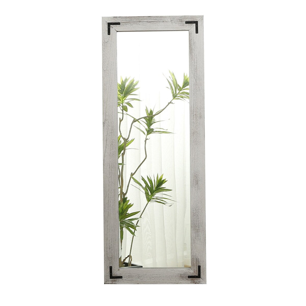 Specchio da terra a figura intera con cornice in legno rustico stile fattoria - 65x24