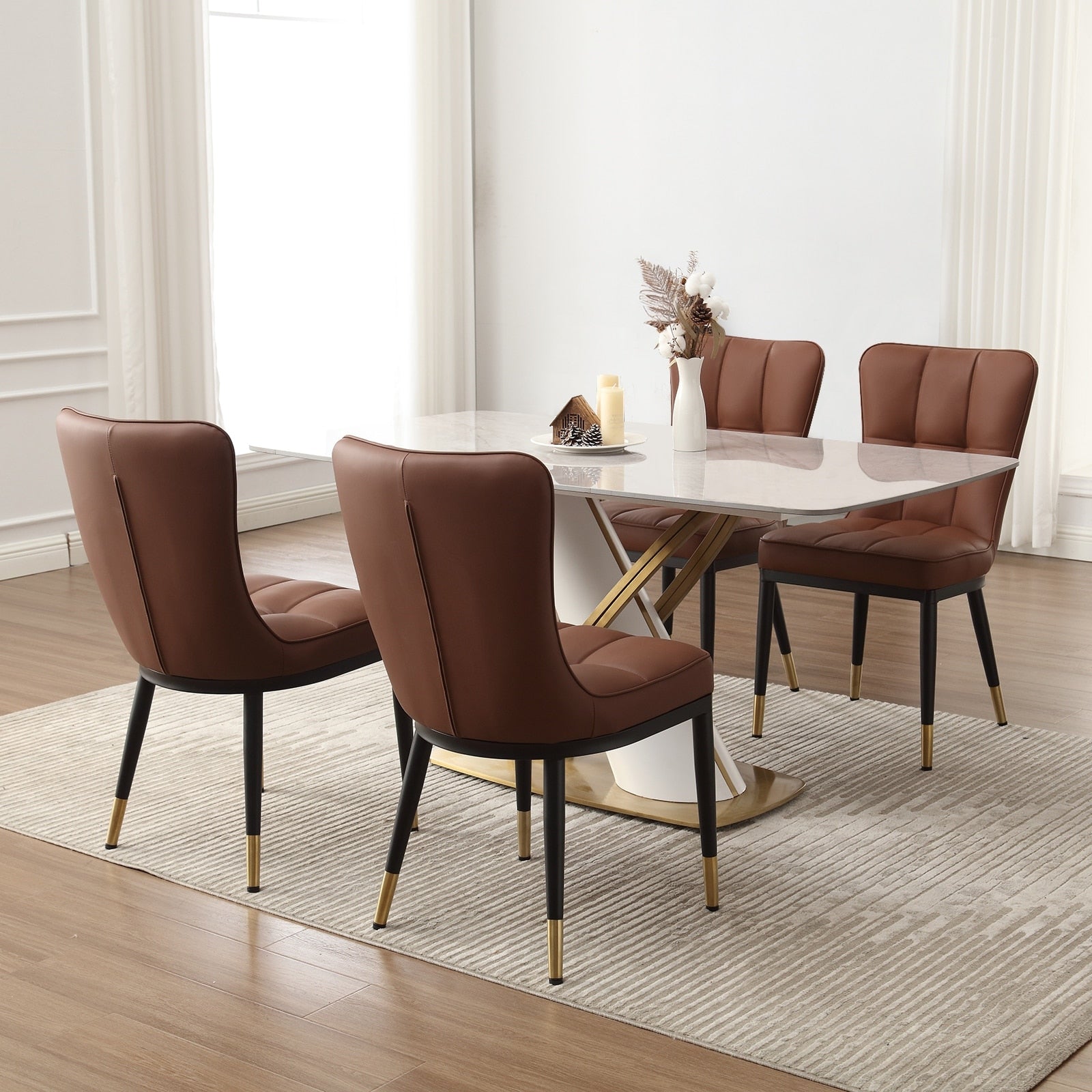 Set di 2/4 sedie da pranzo imbottite in similpelle