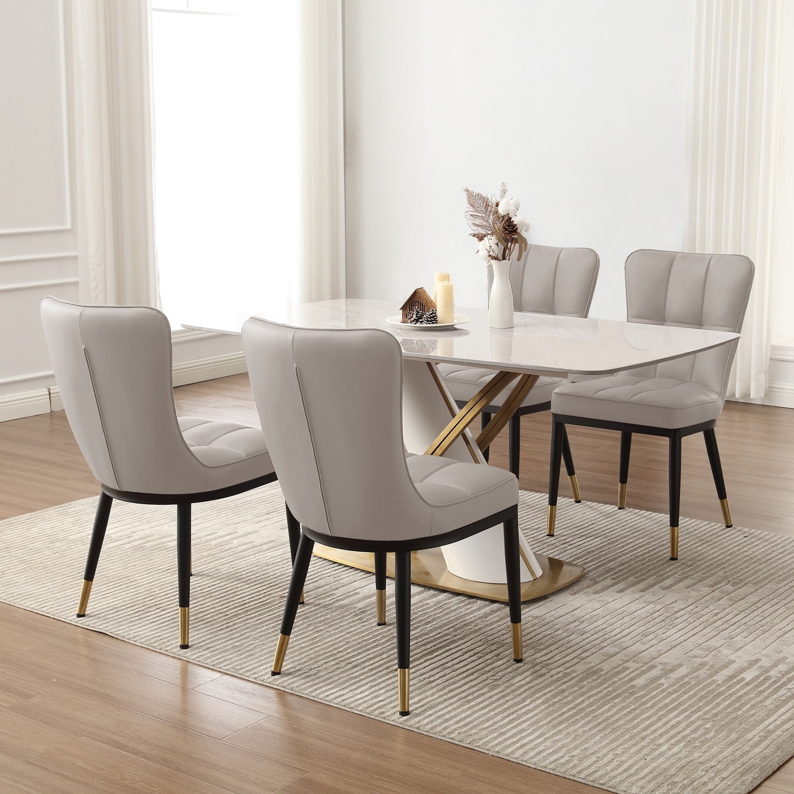 Set di 2/4 sedie da pranzo imbottite in similpelle