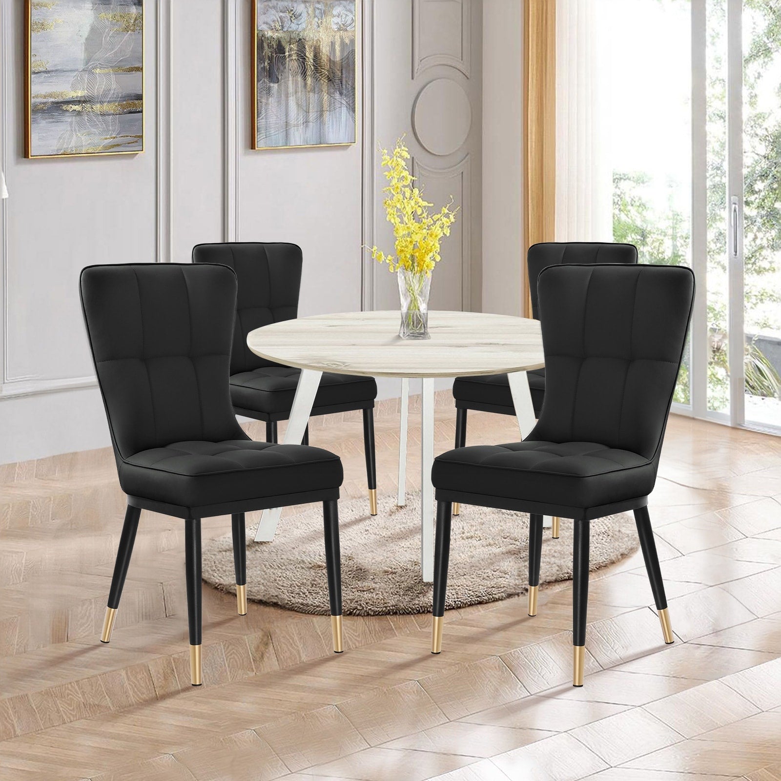 Set di 2/4 sedie da pranzo imbottite in similpelle