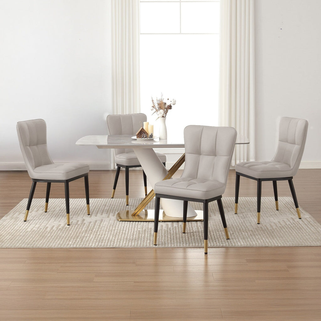 Set di 2/4 sedie da pranzo imbottite in similpelle