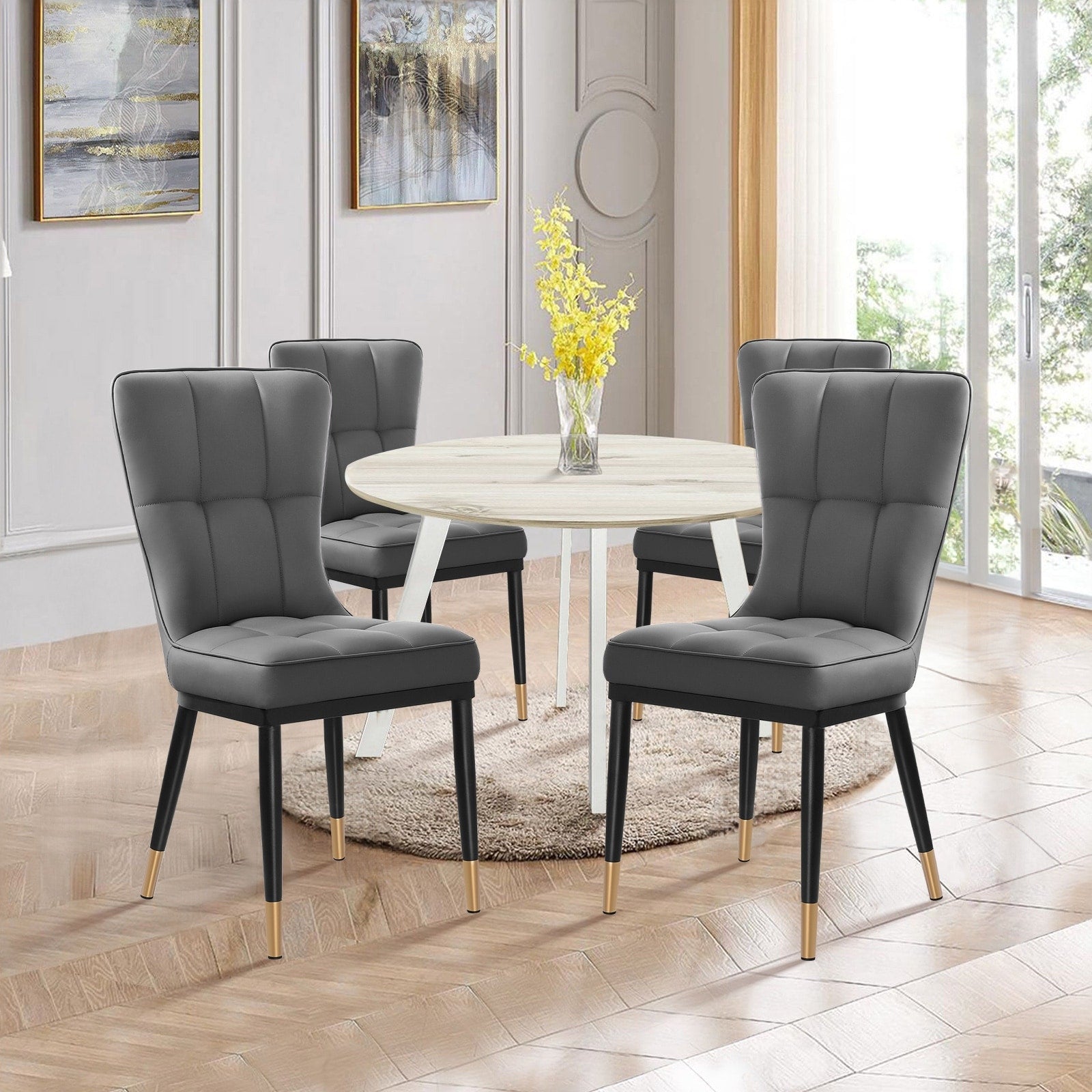 Set di 2/4 sedie da pranzo imbottite in similpelle