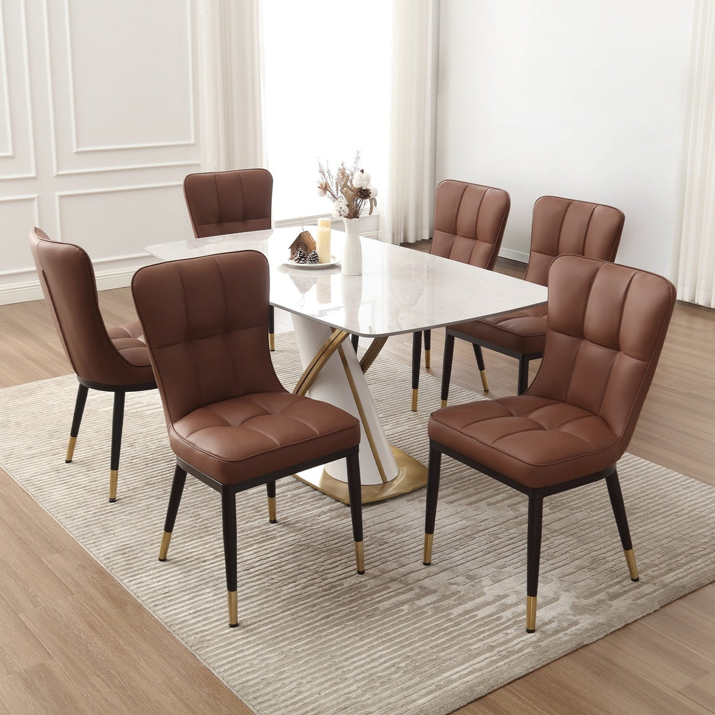 Set di 2/4 sedie da pranzo imbottite in similpelle