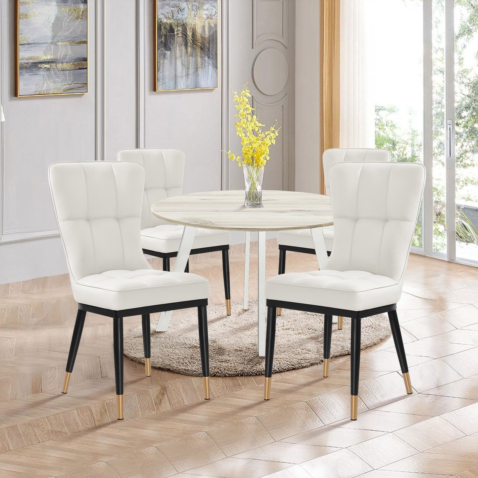 Set di 2/4 sedie da pranzo imbottite in similpelle