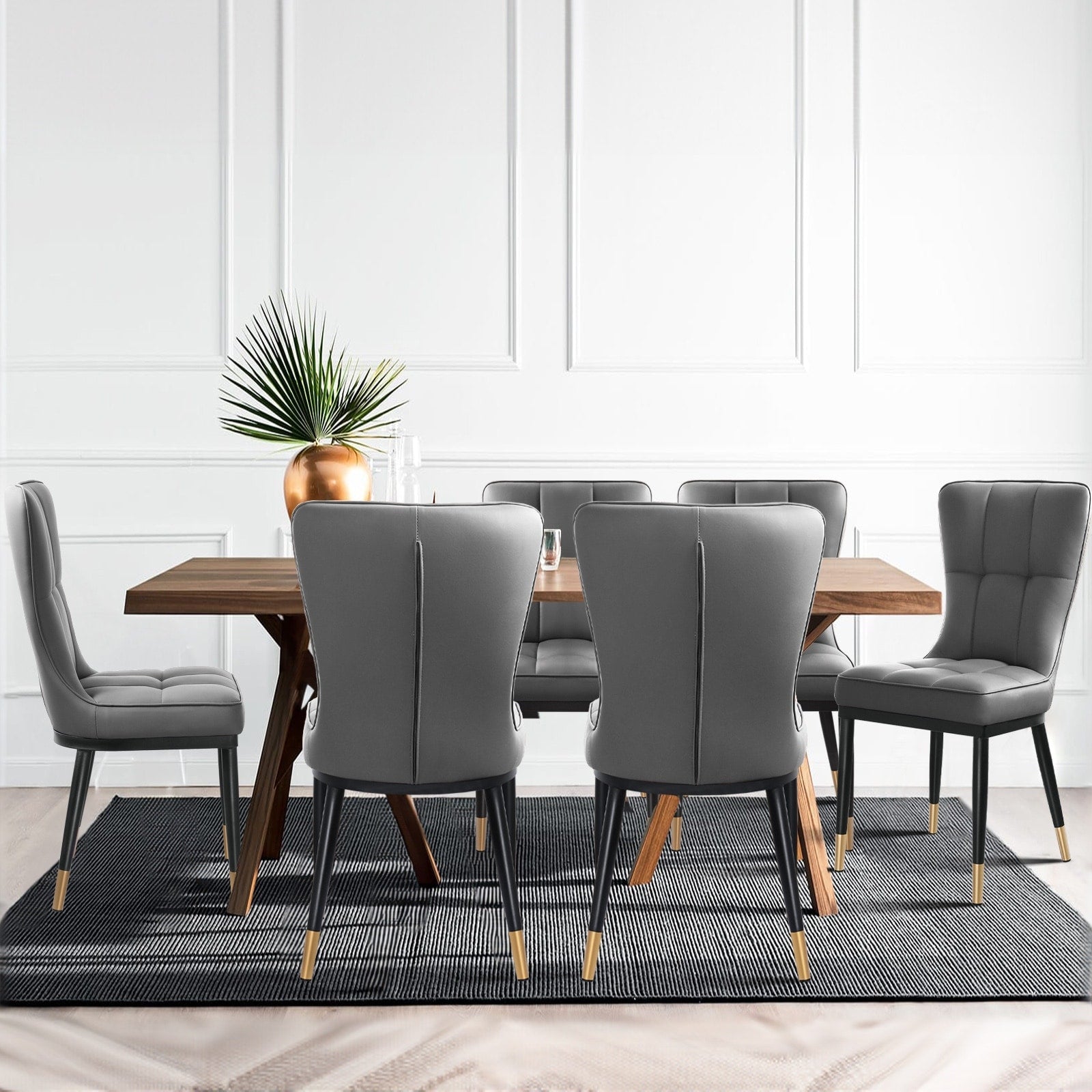 Set di 2/4 sedie da pranzo imbottite in similpelle