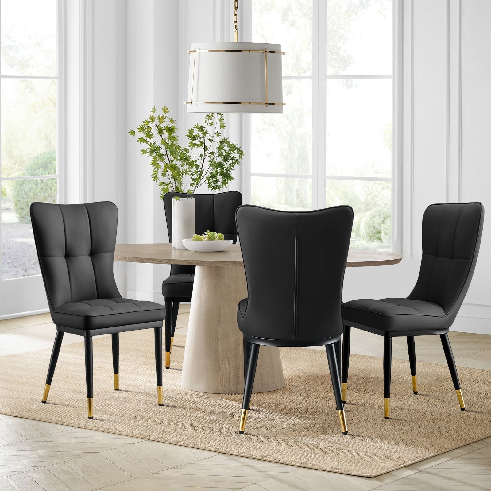 Set di 2/4 sedie da pranzo imbottite in similpelle