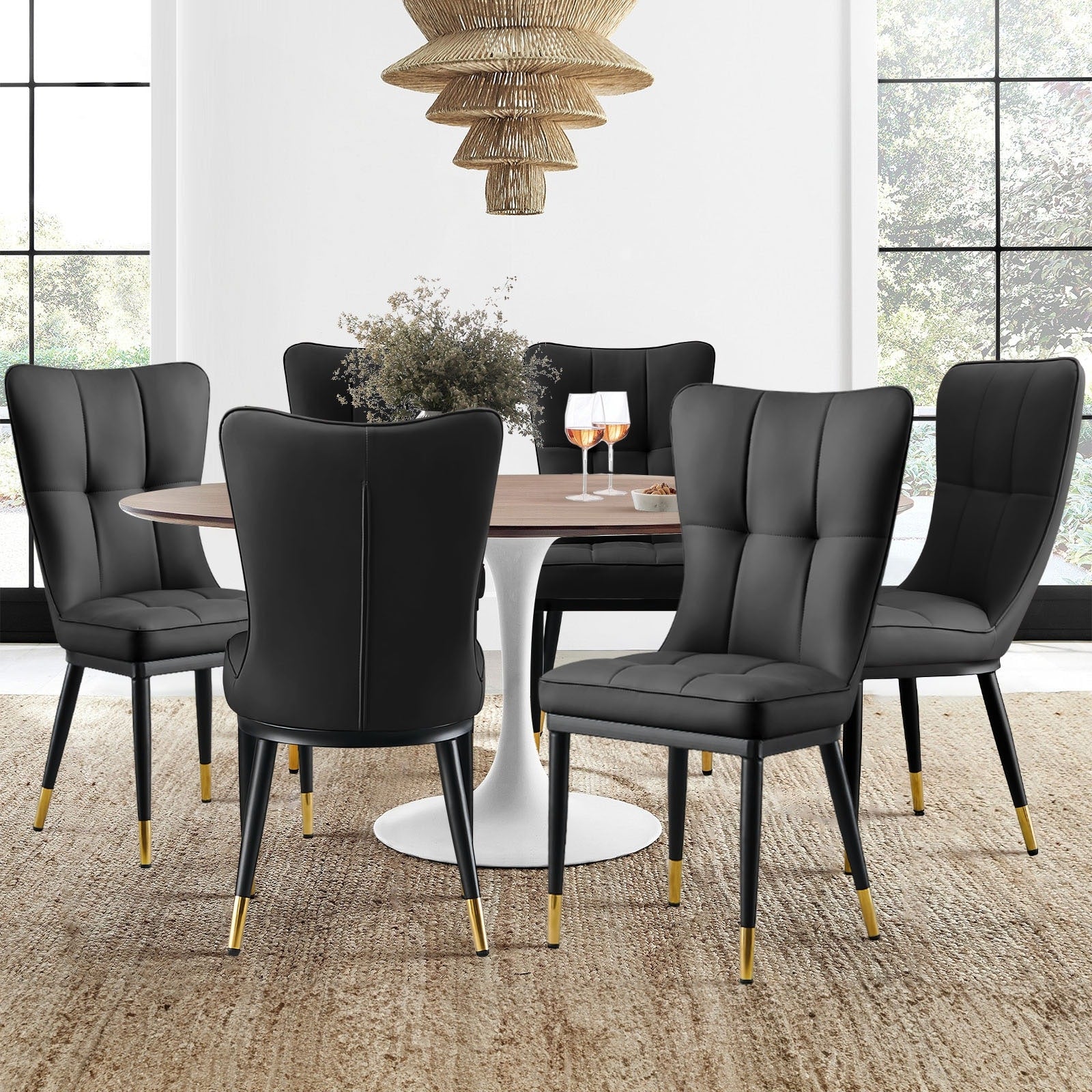 Set di 2/4 sedie da pranzo imbottite in similpelle