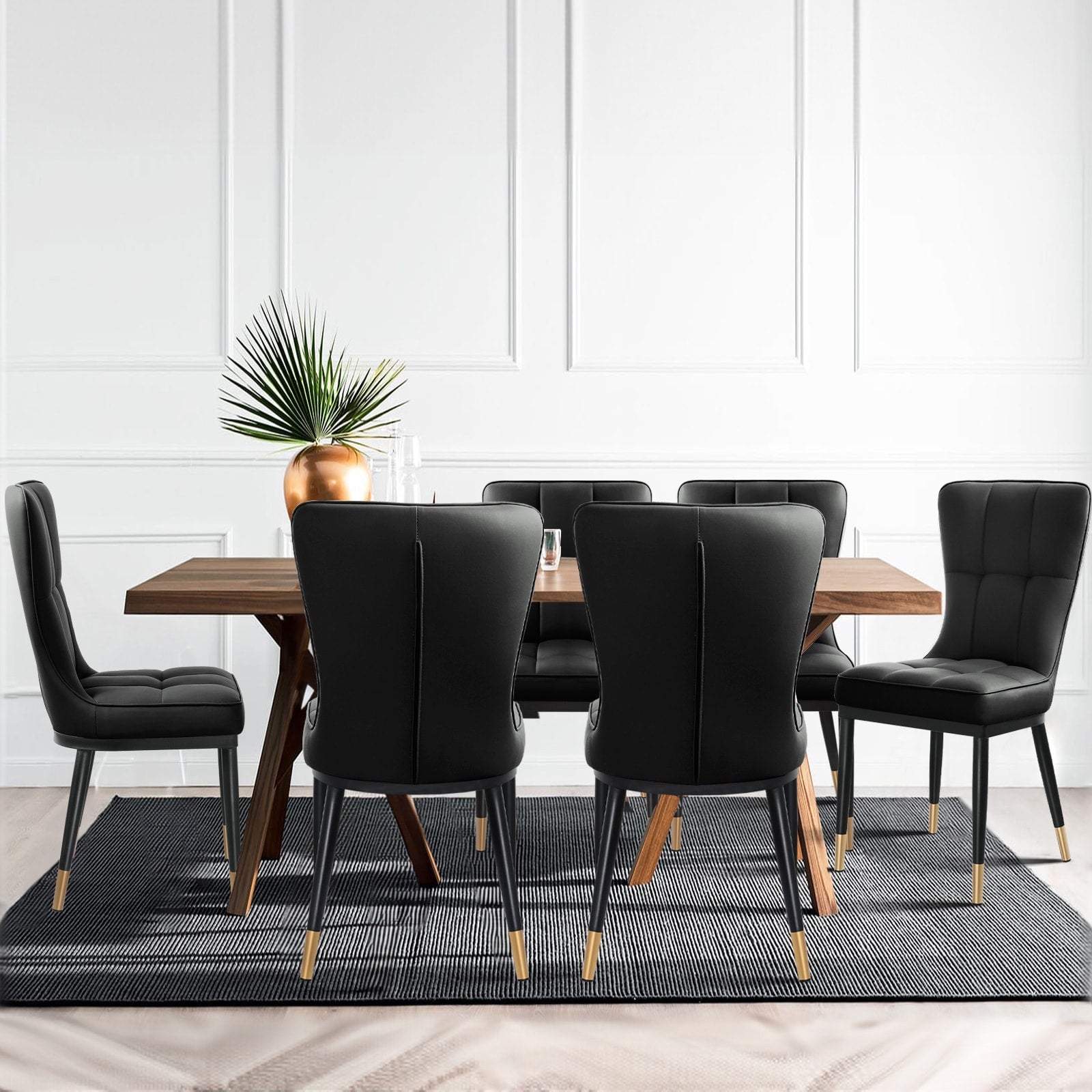 Set di 2/4 sedie da pranzo imbottite in similpelle