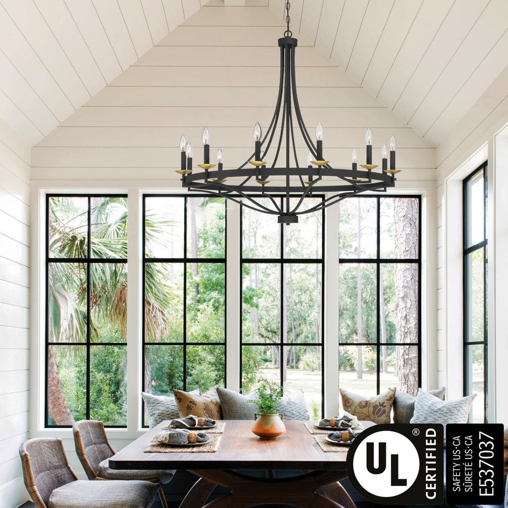 Lampadario Fidenza a 12 luci in stile Impero moderno in stile fattoria con UL - D40'' * H135''