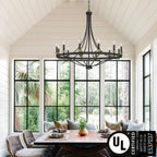 Lampadario Fidenza a 12 luci in stile Impero moderno in stile fattoria con UL - D40'' * H135''