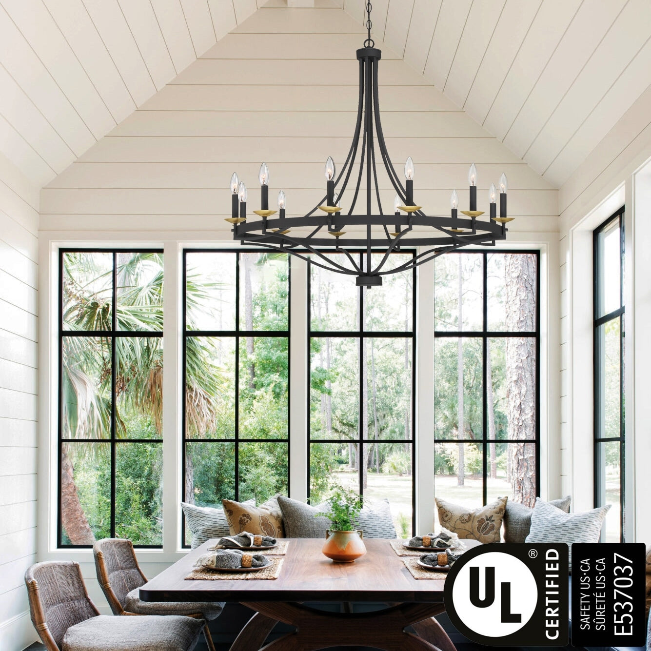 Lampadario Fidenza a 12 luci in stile Impero moderno in stile fattoria con UL - D40'' * H135''