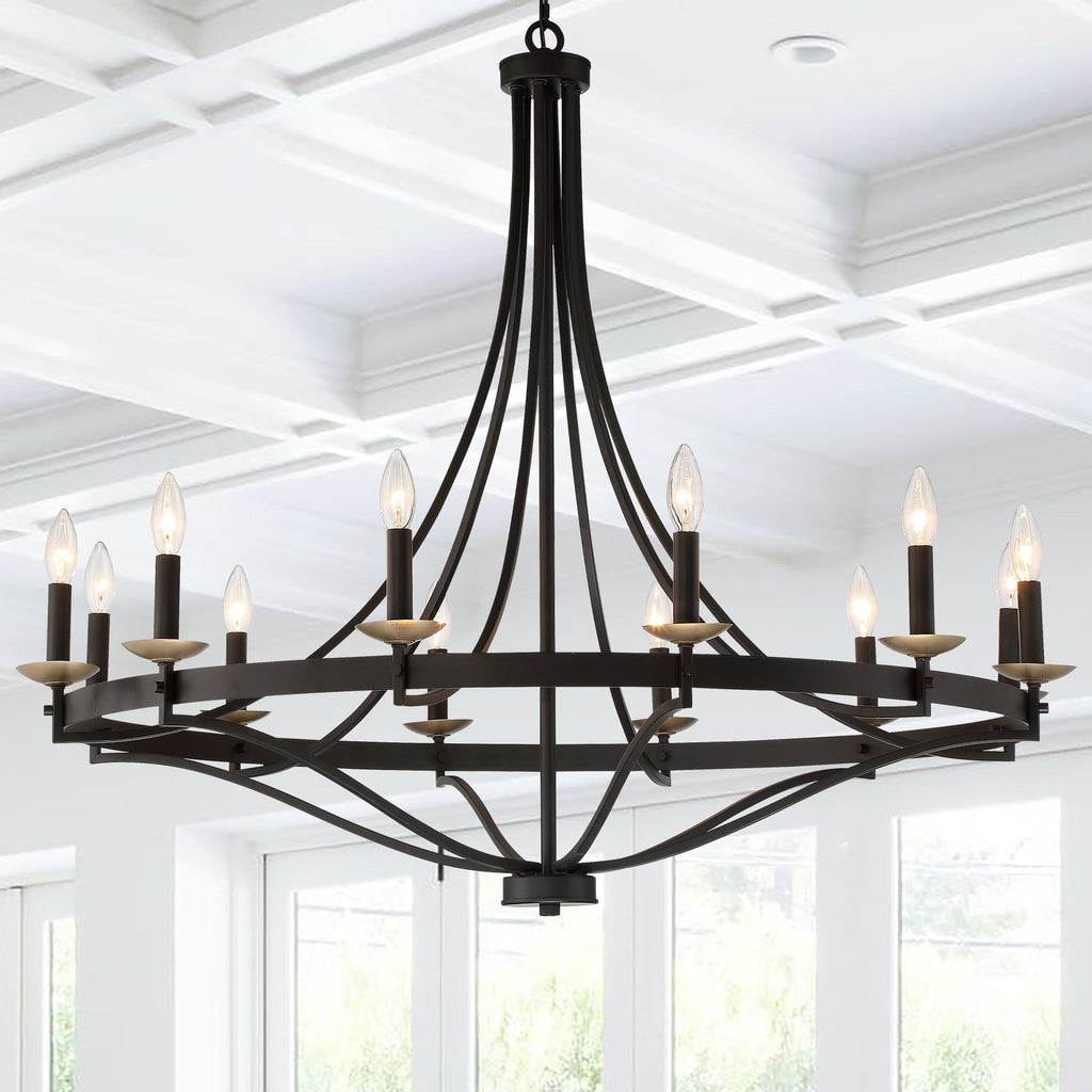 Lampadario Fidenza a 12 luci in stile Impero moderno in stile fattoria con UL - D40'' * H135''