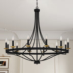 Lampadario Fidenza a 12 luci in stile Impero moderno in stile fattoria con UL - D40'' * H135''