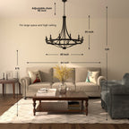 Lampadario Fidenza a 12 luci in stile Impero moderno in stile fattoria con UL - D40'' * H135''