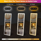 Specchio da terra con luce LED, specchio a figura intera 64 x 21 con supporto, specchio sospeso, specchio da parete, specchio a figura intera
