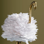 Lampada da tavolo Flamingo - Bianco e oro - 30,5 H - 30H x 19W x 14D