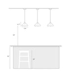 Lampadari moderni Flyn a sospensione per isola da cucina in vetro mercurio a 1 luce