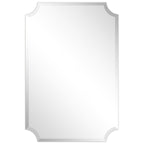 Specchio da parete rettangolare senza cornice, smussato, per bagno, toeletta, camera da letto, con 1 bordo smussato - Trasparente