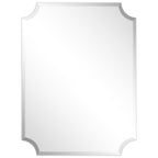 Specchio da parete rettangolare senza cornice, smussato, per bagno, toeletta, camera da letto, con 1 bordo smussato - Trasparente