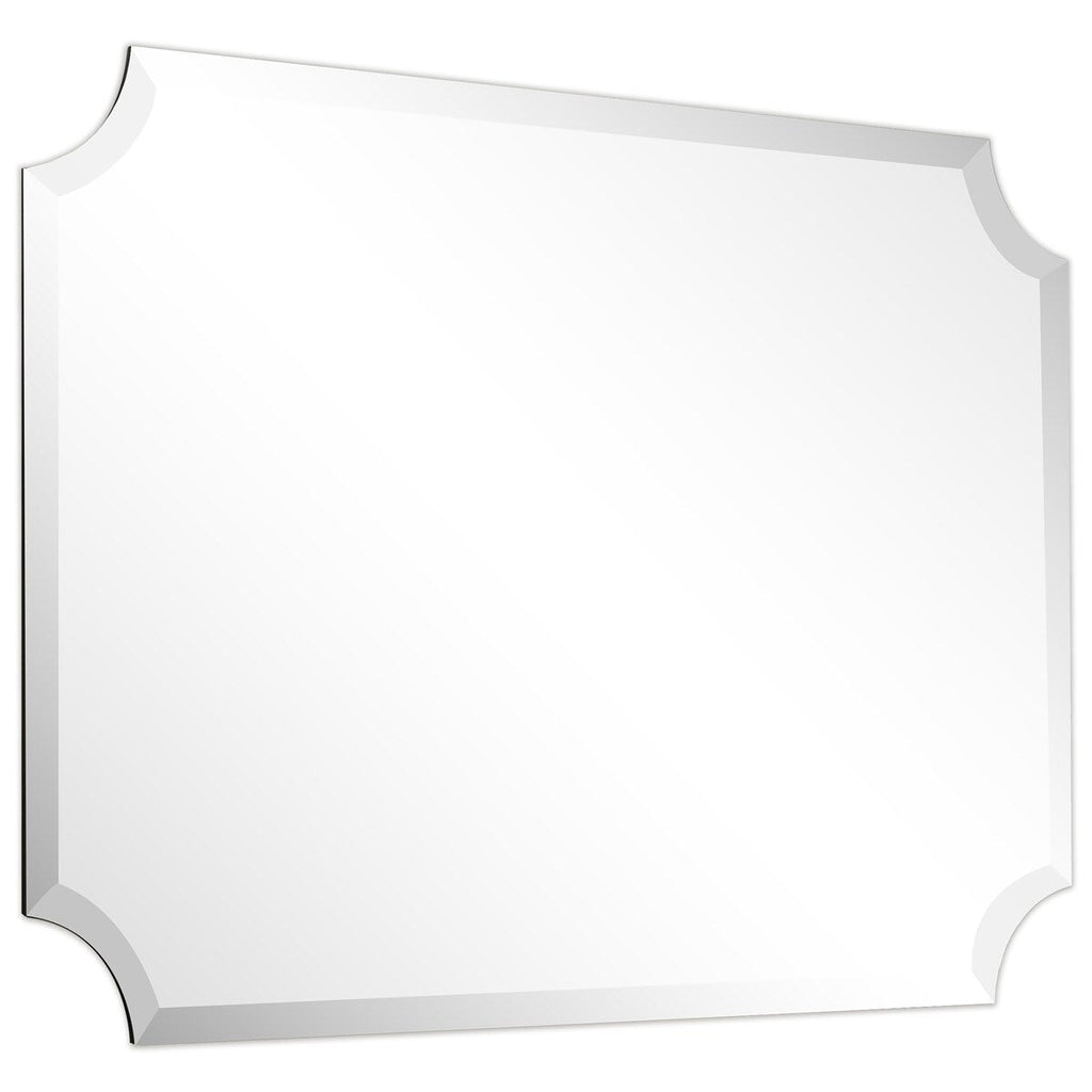 Specchio da parete rettangolare senza cornice, smussato, per bagno, toeletta, camera da letto, con 1 bordo smussato - Trasparente
